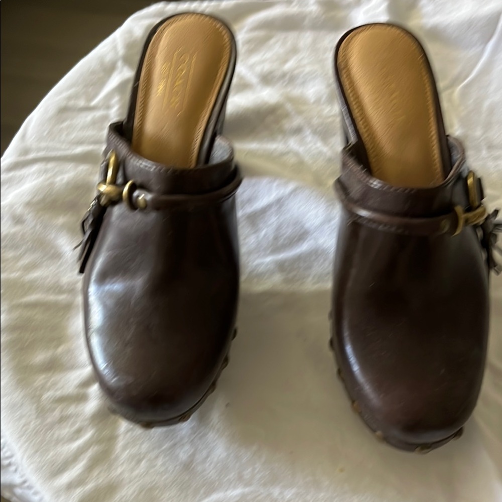 Coach Brown Mules Classic Slip-On Design